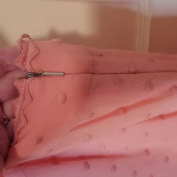 Rebecca Taylor Dot Embroidered Midi Dress in Grapefuit - Picture 8 of 12